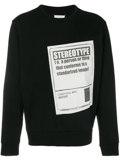 Maison Margiela Black Stereotype Sweatshirt In Cotton