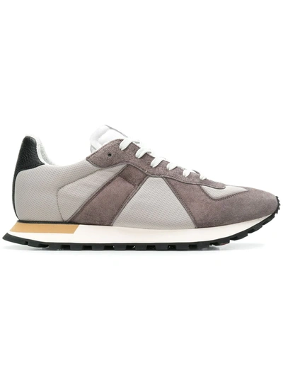 Maison Margiela Replica Runner Mesh And Suede Sneakers In Neutrals