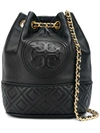 Tory Burch Fleming Leather Bucket Bag - Black