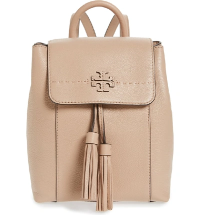 Tory Burch Mcgraw Pebbled Leather Backpack In Devon Sand