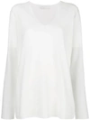 Fabiana Filippi Metallic Sleeve Merino Wool, Silk & Cashmere Sweater In White