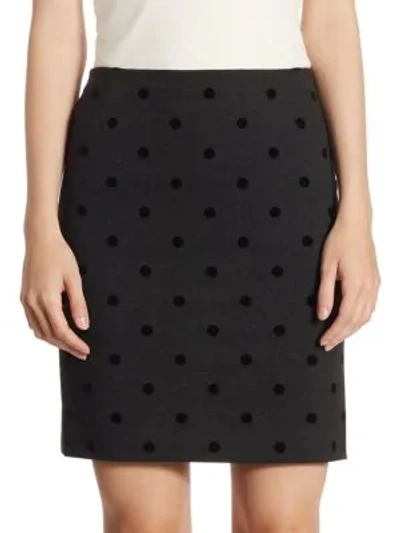 Akris Punto Jersey Velvet Dot Skirt In Coal