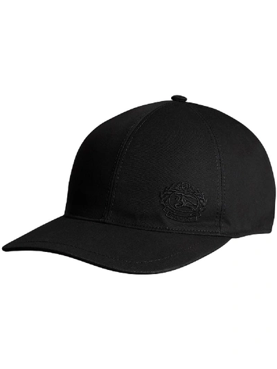 Burberry Embroidered Archive Logo Baseball Cap In Black