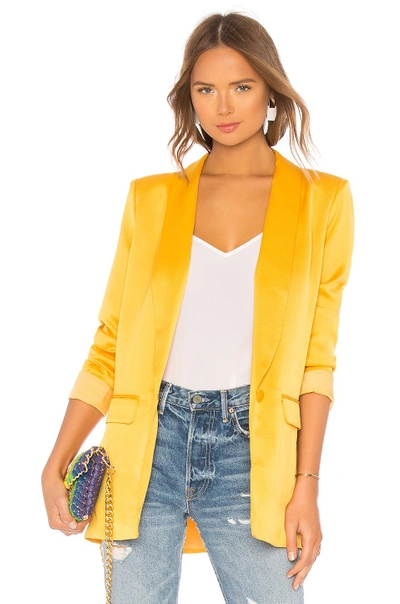 L'academie The Fleur Blazer In Mustard Yellow