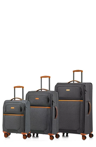 Champs Classic Ii Collection Luggage 3-piece Set In Black