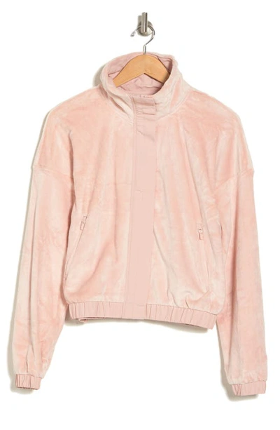 90 Degree By Reflex Double Butter Fleece Jacket In Peach Whip