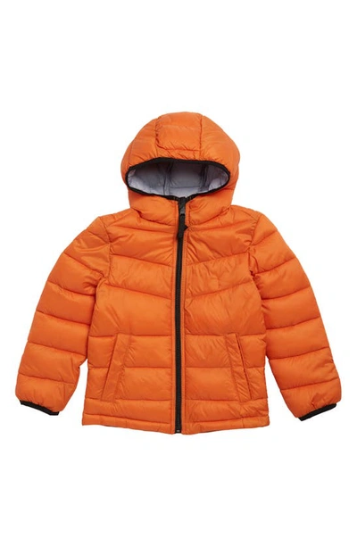 Urban Republic Kids' Packable Hooded Puffer Jacket In Burnt Orange