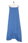 Go Couture Asymmetric High-low Skirt In Blue Perennial