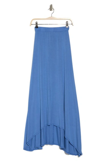 Go Couture Asymmetric High-low Skirt In Blue Perennial