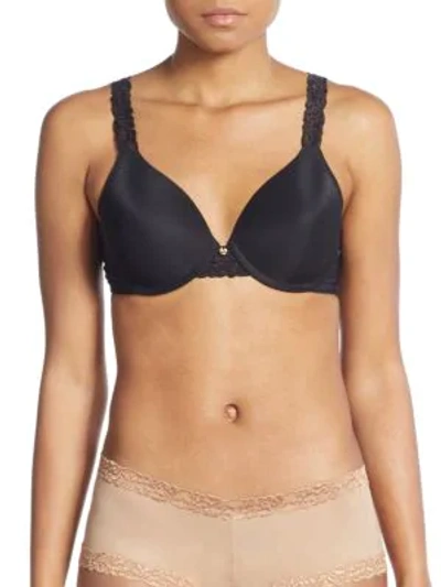 Natori Pure Luxe Seamless Unlined Underwire Bra In Black