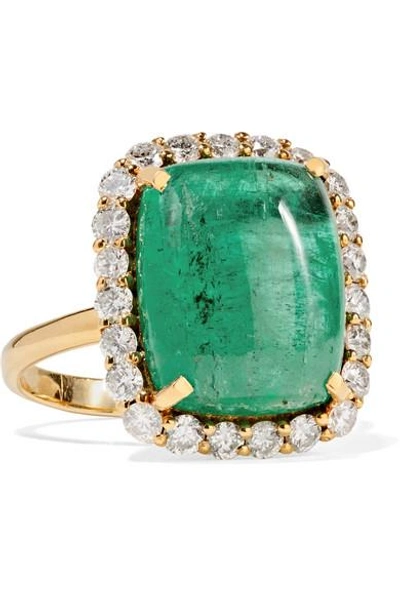 Amrapali 18-karat Gold, Emerald And Diamond Ring