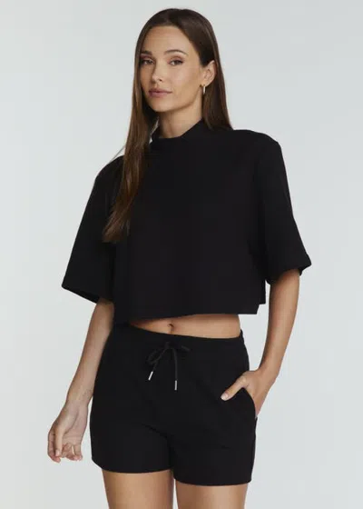 7diamonds Ellis Short Sleeve Crop Top In Black