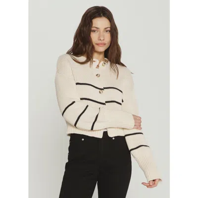 7diamonds Marina Cardigan In Cream Stripe