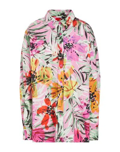 8 By Yoox Printed Cotton Shirt Woman Shirt Pink Size 2 Cotton
