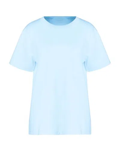 8 By Yoox Printed Cotton T-shirt Woman T-shirt Sky Blue Size Xl Cotton
