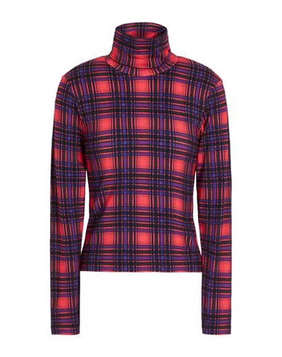8 By Yoox Printed Jersey Rollneck Top Woman T-shirt Purple Size M Viscose, Elastane