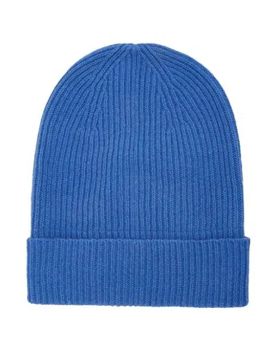 8 By Yoox Recycled Cashmere Essential Beanie Hat Slate Blue Size Onesize Recycled Cashmere