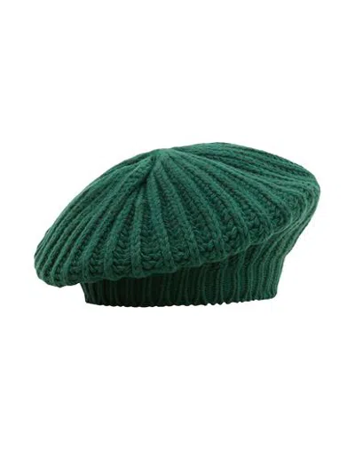 8 By Yoox Recycled Wool Beret Woman Hat Dark Green Size Onesize Recycled Wool