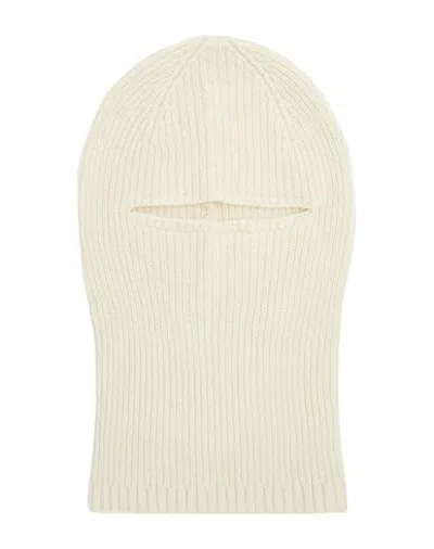 8 By Yoox Recycled Wool Monocolor Balaclava Hat Ivory Size Onesize Recycled Wool, Elastane In White