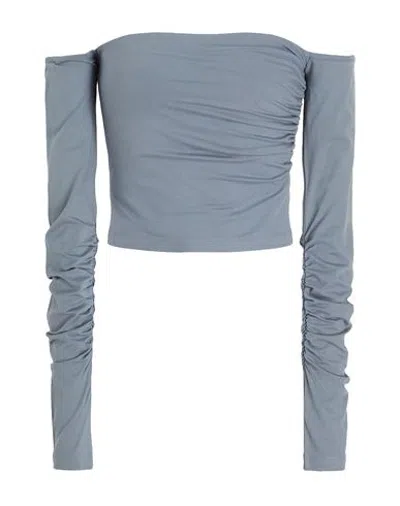 8 By Yoox Viscose Off-shoulder Top Woman Top Grey Size Xxl Viscose, Elastane