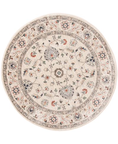 Km Home Poise Pse-7203 5'3" X 5'3" Round Area Rug In Ivory
