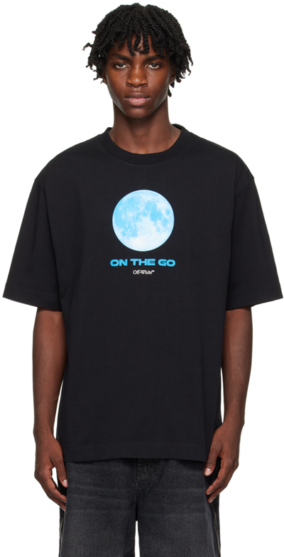 Off-white On The Go Moon Cotton T-shirt In Black Multicolor