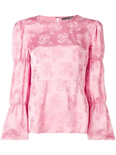 Alexa Chung Puff Sleeve Blouse In Pink