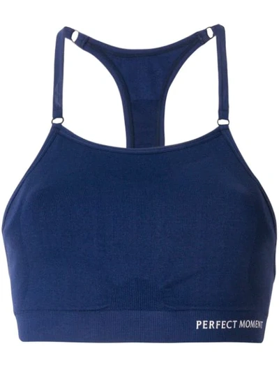 Perfect Moment Intarsia Fitness Top In Blue