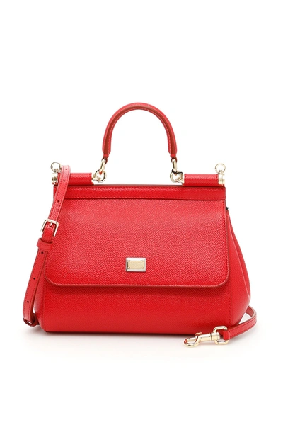 Dolce & Gabbana Large Sicily Tote In Rosso