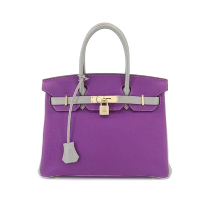 Hermes Hermès Birkin 30 Purple Leather Handbag ()