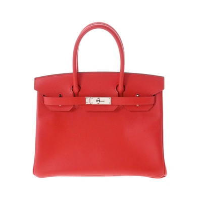 Hermes Hermès Birkin 30 Red Leather Handbag ()