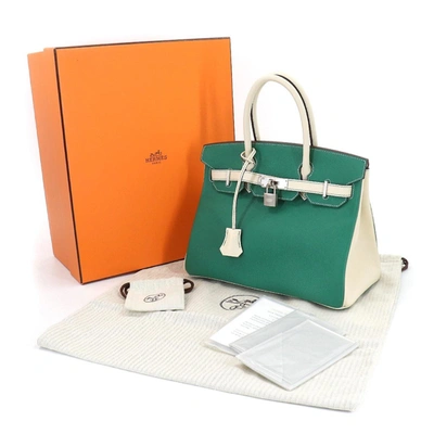 Hermes Hermès Birkin Green Leather Handbag ()