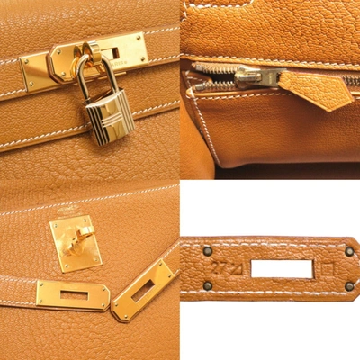 Hermes Hermès Kelly Camel Leather Handbag () In Brown