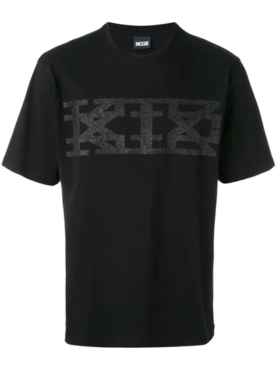 Ktz Glitter Logo Print T-shirt In Black