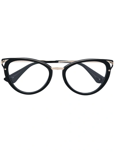 Prada Cat Eye Glasses In Black