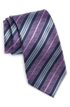Nordstrom Stripe Silk Tie In Purple