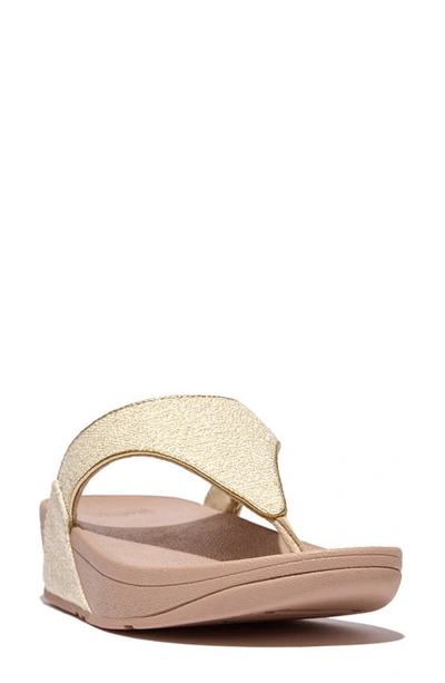 Fitflop Lulu Shimmerweave Flip Flop In Stone Beige Mix