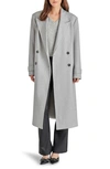 Steve Madden Prince Double Breasted Peacoat In Light Grey
