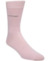 Calvin Klein Men's Socks, Giza Cotton Flat Knit Crew In Rosa Pink