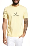 Fred Perry Embroidered T-shirt In Soft Yellow