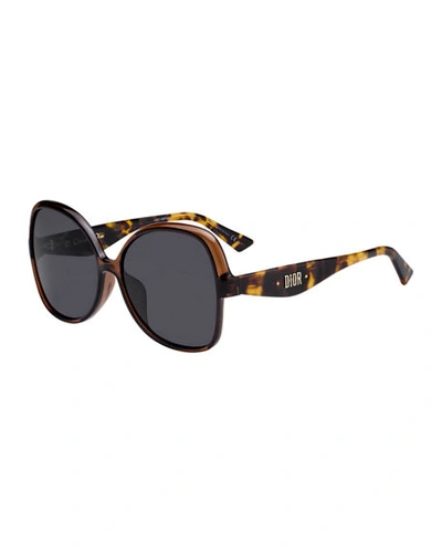Dior Square Monochromatic Sunglasses In Tortoise