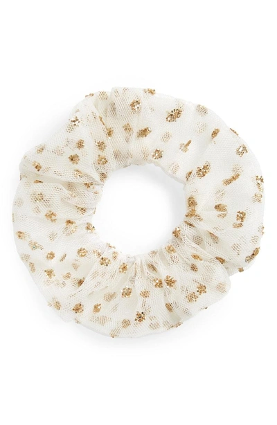 New Friends Colony After Party Scrunchie In White/ Gold
