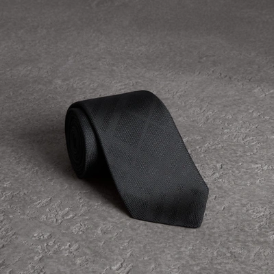 Burberry Classic Cut Check Silk Jacquard Tie In Black