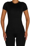 N By Naked Wardrobe Bare Short Sleeve Crew Top In Black