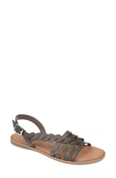 Journee Solay Braided Strappy Sandal In Grey