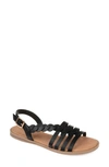 Journee Solay Braided Strappy Sandal In Black