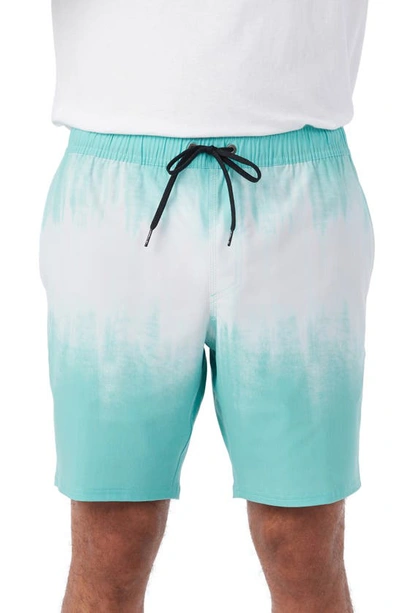 O'neill Stockton Print Water Repellent Shorts In Aqua Wash