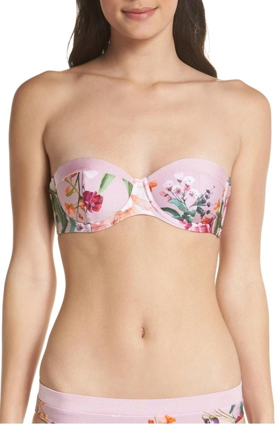 Ted Baker Serenity Floral Underwire Bikini Top In Pale Pink
