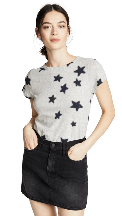 Pam & Gela Star Printed Tee In Heather Grey