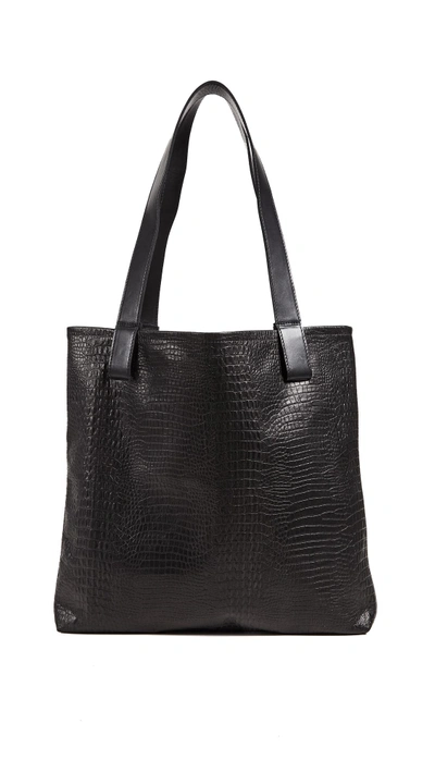 Otaat/myers Collective Square Tote Bag In Black Croc | ModeSens 